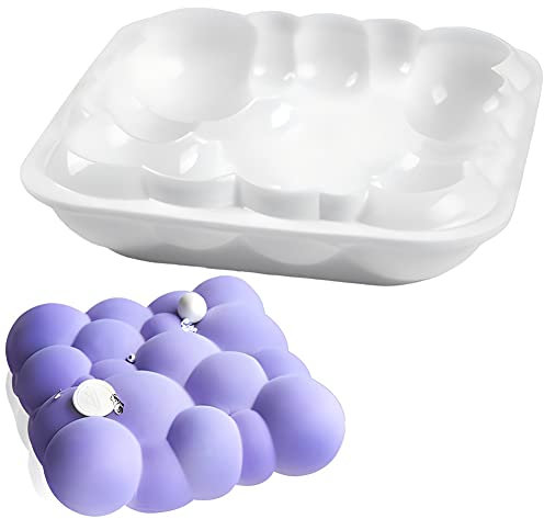 DUBENS Mousse-Kuchenform, Silikon Backform/Muffinform für Muffins, Cupcakes, Kuchen, Pudding, Eiswürfel und Gelee, Brotbackform, 3D Backformen DIY Mold (Blasen Wolke)