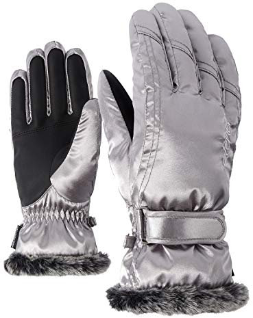 Ziener Damen KIM lady glove Ski-handschuhe / Wintersport |warm, atmungsaktiv, silber (metallic silver), 7