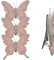 Christmas 3 Pack Clip on Feather Butterfly with Glitter Tree Decoration - Pink