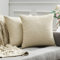 MIULEE Kissenbezüge Kissenhülle Dekokissen Leinen-Optik Dekorative Kissenbezug Sofakissen Couchkissen Deko Kreuz mit Verstecktem Reißverschluss für Schlafzimmer 2er Set 50x50 cm Creme Weiß