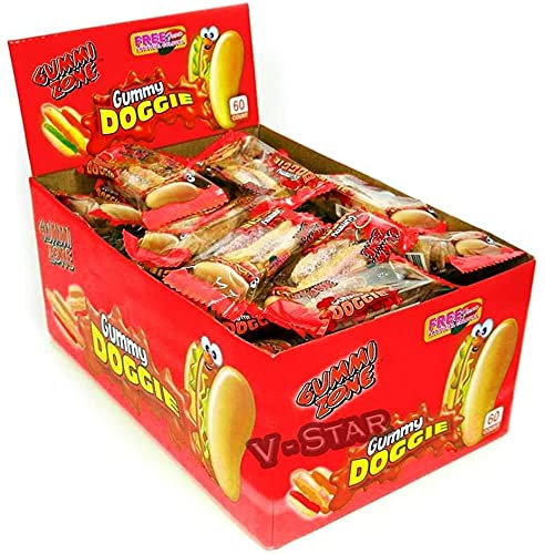 Full Box of Gummy Mini Sweets Novelty Candy GUMMI ZONE (HOT Dogs)