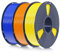 SUNLU 3KG PLA Plus 3D Drucker Filament, PLA+ Filament 1.75mm, Maßgenauigkeit +/- 0.02 mm, 1kgSpule(2.2Pfund), Insgesamt 3kg, PLA Plus Filament (Gelb+Orange+Blau)
