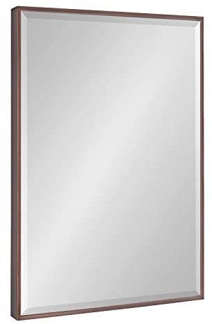 Kate and Laurel Rhodes Modern Wall Mirror, 18.75 x 24.75, Bronze, Decorative Rectangular Wall Accent