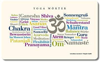 Frühstücksbrettchen Yoga Wörter