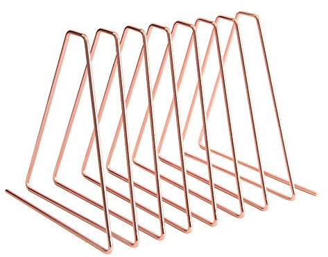 N A Zeitschriftenhalter, Magazinhalter, Metall CD Ständer Desktop Bücherregal Multifunktionsdreieck File Organizer Decor Home Office, Rosa Gold
