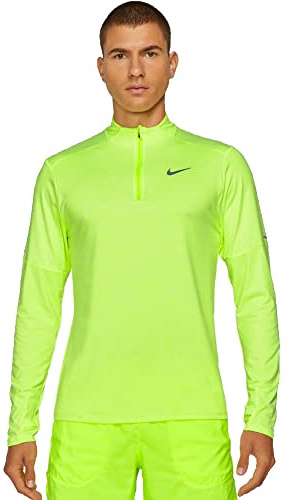 NIKE DD4756-702 M NK DF ELMNT TOP HZ Sweatshirt Men's volt/white/reflective silv Size M