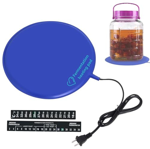 Home Brewing Fermentation Heating Pad 25W for Homebrew Beer &Wine Ferment Dough Used for Plastic/Glass Carboy & Bucket Fermentors with Thermal Control Protector Wine Making Accessories
