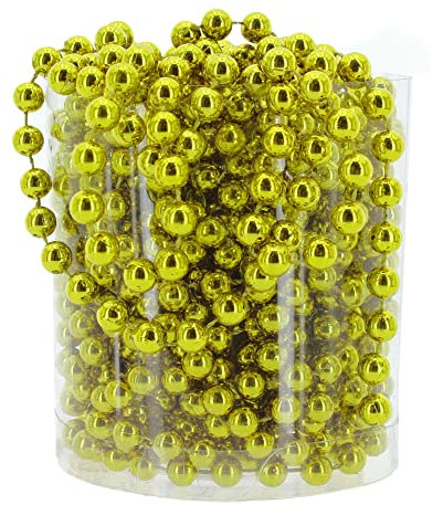 MIJOMA Perlengirlande – Elegante Perlenband, Perlenkette & Dekorative Perlenschnur | Stilvolle Tischdekoration, Weihnachten, Advent, Hochzeit | 8mm Deko-Perlen, 8 Meter (Piniengrün)