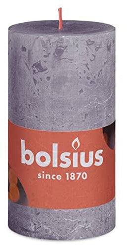 bolsius Stompkaars Frosted Lavender Ø50 mm - Hoogte 10 cm - Grijs/Lavendel - 30 branduren