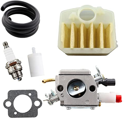 MCHNIC Carburateur avec filtre à air Bougie d'allumage pour Husqvarna 340 345 346 346XP 350 351 353 357 359 357XP 359XP Tronçonneuse remplace Zama C3-EL18, 503283208