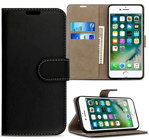 ProGadgetsLtd Case Compatible For iPhone 7 8 SE 2nd 3rd Generation Phone Case Leather Flip Folio Book Wallet Stand Shockproof Cover Black