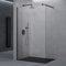 doporro Luxus Duschwand für Dusche Duschabtrennung 80x200cm Schwarz Walk-In Dusche 10mm ESG-Sicherheitsglas Klarglas inkl. Nanobeschichtung Bremen02K