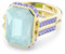Swarovski Orbita ring, Octagon cut, Multicolored, Gold-tone plated