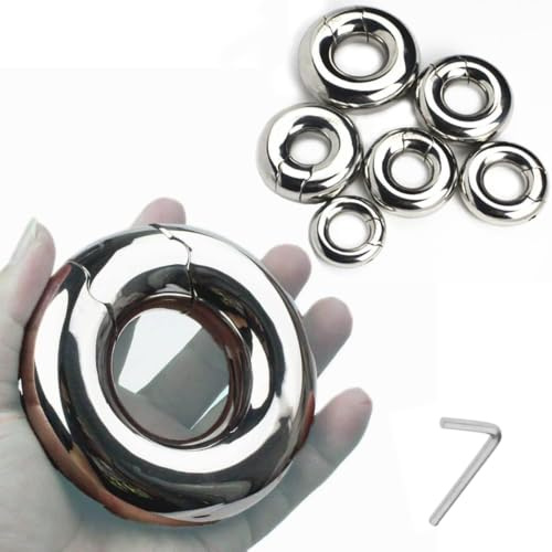 Guspiun Extra Schwerer Hodenring Dicker Metall Ballstretcher Hodengewicht CBT Extrem Hoden Bondage Hodensack Ball Stretcher Hoden Anhänger Ring Erotik Sexspielzeuge für Männer (D37 * d29.5mm，1780g)