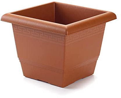CABLEPELADO Macetero Cuadrado de plastico Marron (25 cm)