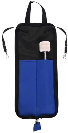 Drumsticks Tasche, Tragbare Schlagzeug Sticks Tasche Drumstick Halter Aufbewahrungstasche, für Drumsticks Bürsten Schlägel Musical Instrument Accessories Handtasche 46X10cm (Blau)