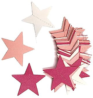 VUIUYOIES Papiersterne, kleine Plakate, Ornament, Partydekoration, kreative Dekoration für Zuhause, vielseitiges festliches Zubehör für Aktivitäten, rosa weiß