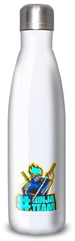 Aluminium Water Bottle/Bottle - Stainless Steel (24H Thermos) Reusable 330ml to 750ml, Team Ninja (Stainless Steel, Insulated Bottle, Round Cap) 500ml