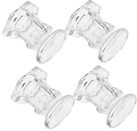 Warmhm 4pcs Simple Glass Candlestick Ornament Candle Holders for Living Wedding Table Decor Candle Stand Home Decor