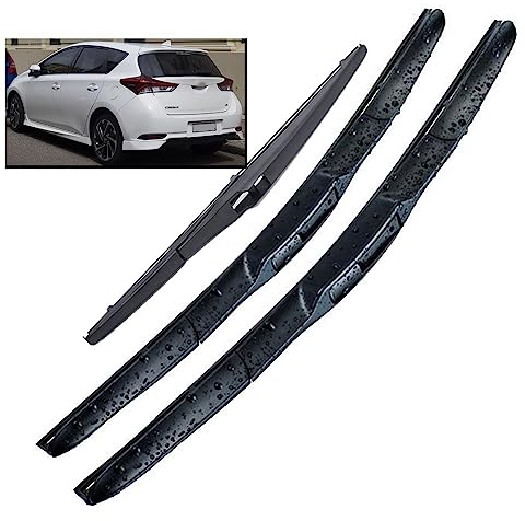 Juego de escobillas limpiaparabrisas delanteras y traseras compatible con Toyota Auris 2 Hatchback 2013-2018 parabrisas ventana 26+14+8