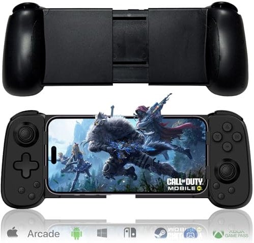 arVin Mobile Gaming Controller for iPhone/iOS/Android/PC/Switch/PS4, Wireless Gamepad Joystick with Turbo/6-axis Gyro/Vibration, Play Xbox Cloud Gaming/PS Remote Play/Steam Link/Call of Duty