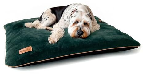 Halkalife Schlafkissen für große Hunde. Hundekissen aus Velours. Leicht zu reinigender, haustierfreundlicher Stoff für Hundebetten. (XL, Flaschengrün)