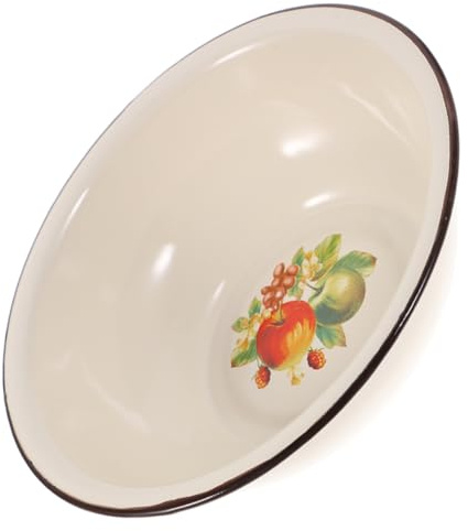 VINTORKY Bacinella Lavaggio Riso e Verdure in Smalto Spesso Contenitore Alimenti Multiuso Per Cucina e Lavaggio Casalingo Con Base Antiscivolo Per Insalate e Uso Quotidiano