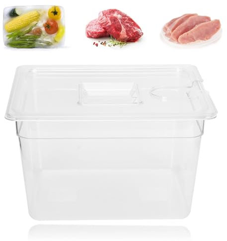 LenTLy Contenedor Sous Vide con Bisagra Plegable de 11L de Calentamiento Rápido, Calibrado, Duradero, con Tapa para Cocina Culinaria