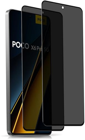 KeHowy eHowy Protecteur Verre Trempé Anti-Espion Compatible avec Xiaomi Poco X6 Pro 5G, [2 Pièces] Verre Trempé Anti-Espion, Protection Écran Compatible avec Xiaomi Poco X6 Pro 5G