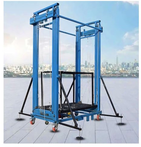 Hhaoran-9868 Andamios eléctrico Plataforma elevadora móvil Plegable for Obras de construcción, con Ruedas giratorias(2M)