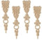 Sctmda Vintage Holz Geschnitzte 4 Stück Geschnitzt Decal Holzapplikation Holz Geschnitzt Ornamente Holzornamente für Möbel Möbel Geschnitzte Holzschnitzerei Applique Holz Ecke Onlay 20 x 5cm