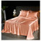 Bettlaken Haustuch Betttuch ohne Gummizug 250x250cm Laken Leintuch aus Gewaschener Seide Premium-Luxus-Hotelqualität Weiches kühlendes Bettlaken (Color : Orange, Size : 250x250cm+48x74cm x2)