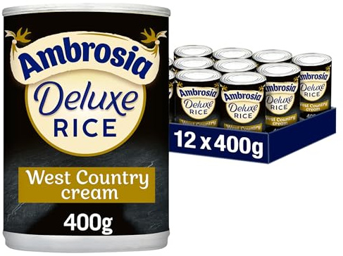 Ambrosia Ready-to-Eat Deluxe Rice Pudding Cans, 400 g (12-Pack) | Thick & Smooth, Ideal Hot or Cold, Made with Premium West Country Cream