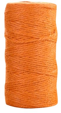 Ficelle de jute de 100 m pour loisirs créatifs, jardin, emballage cadeau, emballage cadeau, ficelle de fleuristerie, corde à suspendre au mur, ficelle d'arrangement floral, ficelle orange