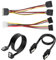 Fadbudss 4 Pcs SATA Cables Kit, SATA III Data Power Cables for HDD SSD Right Angle Straight, Power Splitter Male to Female Cable Drive Compatible with All Device