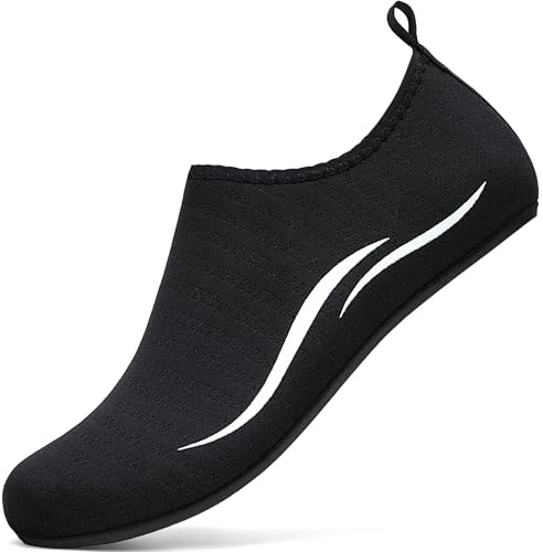 sportvibe Water Shoes Beach Swim Shoes Womens Mens Aqua Shoes Quick Drying Barefoot for Swimming Surfing Pool Kayaking Beach Yoga (Black,3 UK/35 EU)