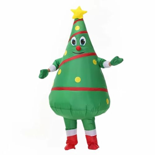 Inflatable Christmas Tree Costume, Christmas Air Blow-Up Suit, Funny Halloween Costume Suit, Mens Costumes Adult Cosplay Outfit, Christmas Tree Costume B,OneSize(150-190cm)