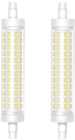 Akynite R7S 118mm LED 15W Kaltweiß 6000K 1540LM mit 96 SMD LEDs, Halogenstab J118 R7S 100W-120W ersatz, AC 220-240V, LED Stablampe 118mm für Deckenfluter, nicht dimmbar, 2 Stück