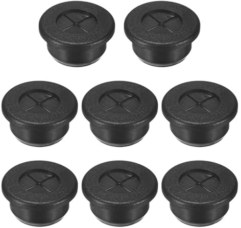 M METERXITY Rubber Grommets for Wiring 20mm Double-Sided Black 8 Pack | Desk Grommet,Cable Cord Grommet,Desk Hole Cover,Flexible,for Cables/Wires Through Protection Cable Grommet