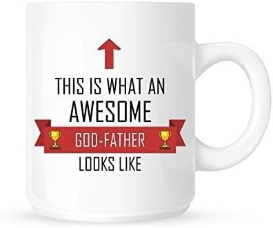 Tasse à café en céramique – This is What an Awesome Godfather Looks Like – Capacité 350 ml – Cadeau idéal pour les parrains – 8,2 x 9,5 cm