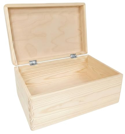 GoodFreshDecor Holzkiste - Holzbox mit Deckel - 30x20x14 cm - Holzbox - Kiefernholz Tannenholz - Natur