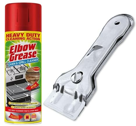 OVEN CLEANER KIT 400ml WITH SCRAPER - Heavy-Duty Kitchen Degreaser for Ovens, Racks, BBQs & Grills | Removes Burnt-On Grease, Stains & Food Residue | Powerful Deep Clean for Cooking & Baking