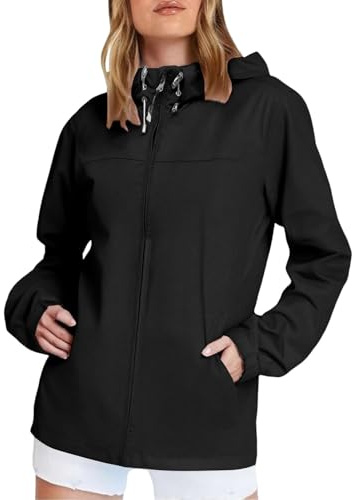 Cocila Giacca Antipioggia Da Donna Leggera Con Cerniera Antivento Cappuccio Cappotto Bambina Invernale Black Xxl Chiodo Ecopelle Nero Giubbino Chiodo Pelle Costumi Gotici