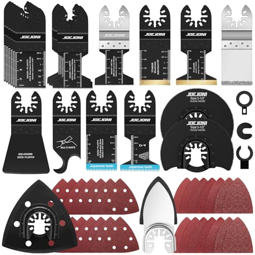 JOEJONI 165 tlg Multitool Sägeblätter Set, Universelles Multitool Zubehör, Multifunktionswerkzeug Zubehör für Holz Metall, für Fein Multimaster, Ryobi, Milwaukee, Dremel, Dewalt, Rockwell, Makita