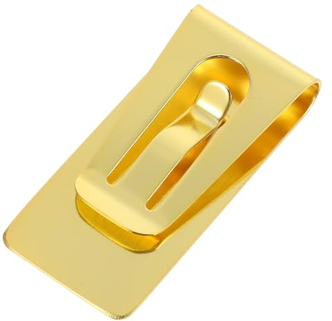Edelstahl Geldklammer für Männer mit Hohlmuster, Leicht und Robust | Metallclip für Bargeld und Dokumente, Goldfarben, Vielseitig für Haus und Schule, Kompakt und Widerstandsfähig
