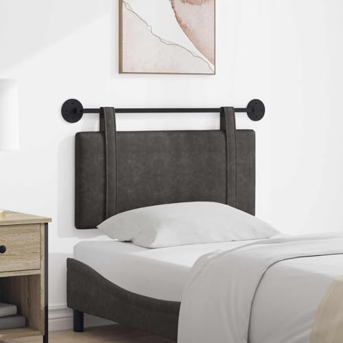 LoogCape Hängendes Kopfteil Schwarz antikes PU gepolstert 100x55x5 cm Wandmontage Schlafzimmer Deko Rückenkissen Komfort für Doppelbett Gästebett Lesen Stütze