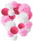 Recosis 18 Stück Seidenpapier Pompoms Blumen Ball Dekorpapier Kit für Geburtstag Hochzeit Baby Dusche Hauptdekorationen und Partei Dekoration-Rosa, Pink und Weiß