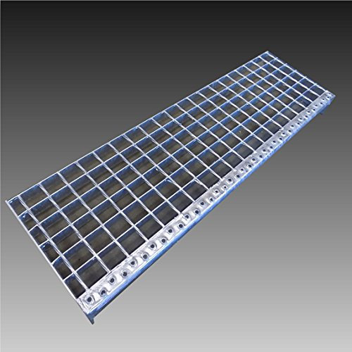 Treppenstufen Metall Stufe/Breite: 90cm Tiefe: 24cm / Maschenweite: 30x30mm / Gitterroststufen Stahl Verzinkt