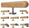 TIBU Kiefer Holz Handlauf Geländer 0,3m - 5m, Länge 440 cm, Ende Halbkugel gefräst und 6 gerade Halter