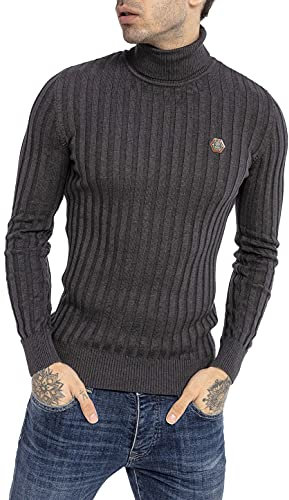 Red Bridge Herren Rollkragen Pullover Sweatshirt Strickpullover Anthrazit XXL